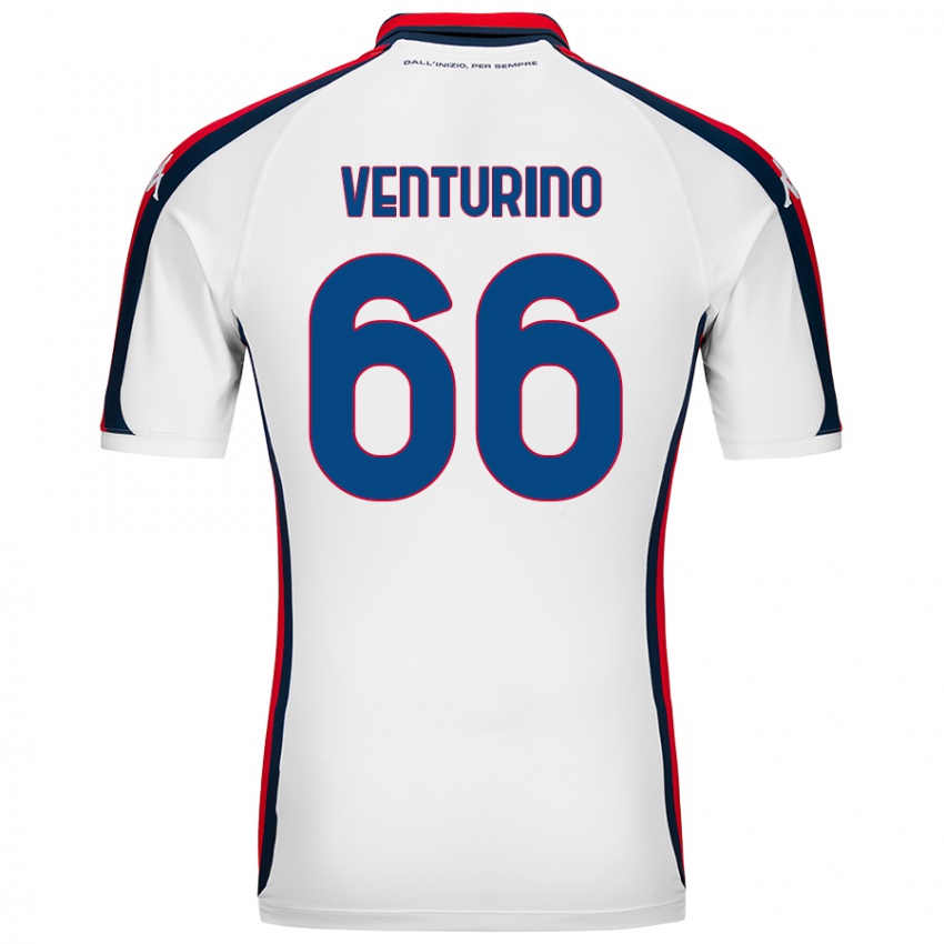 Børn Lorenzo Venturino #66 Hvid Udebane Spillertrøjer 2024/25 Trøje T-Shirt