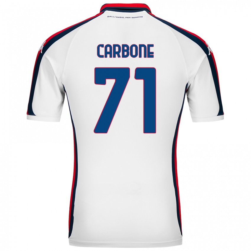 Børn Filippo Carbone #71 Hvid Udebane Spillertrøjer 2024/25 Trøje T-Shirt