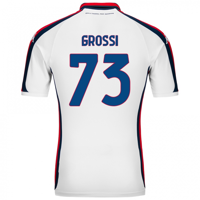 Børn Jacopo Grossi #73 Hvid Udebane Spillertrøjer 2024/25 Trøje T-Shirt