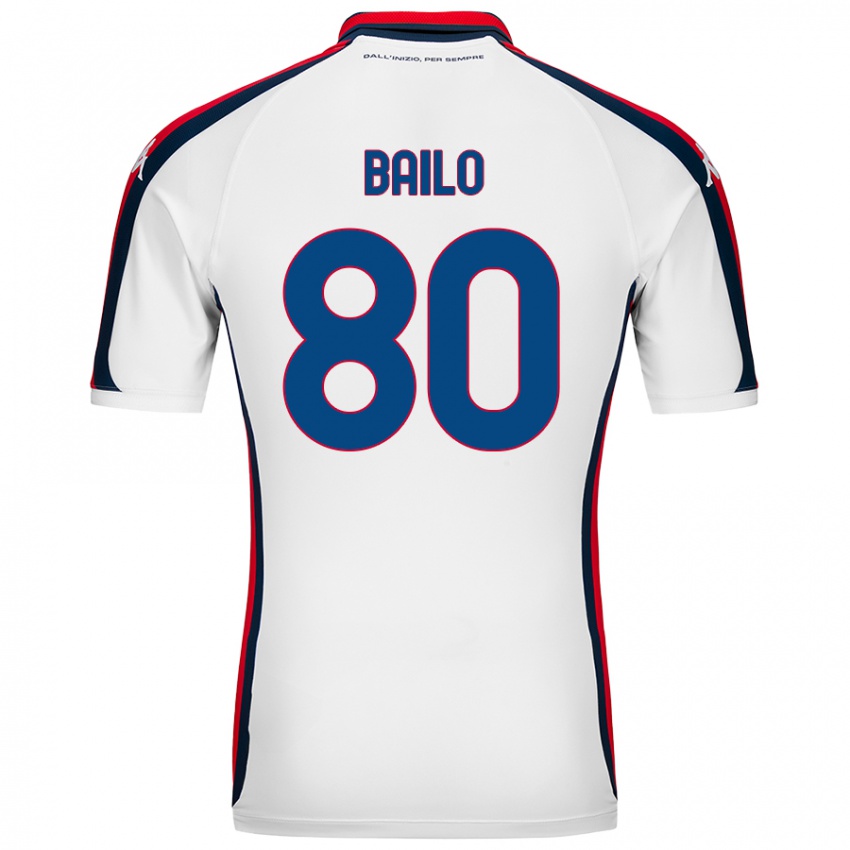 Børn Giorgio Bailo #80 Hvid Udebane Spillertrøjer 2024/25 Trøje T-Shirt