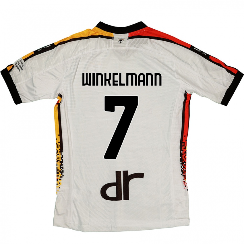 Børn Till Winkelmann #7 Hvid Sort Udebane Spillertrøjer 2024/25 Trøje T-Shirt