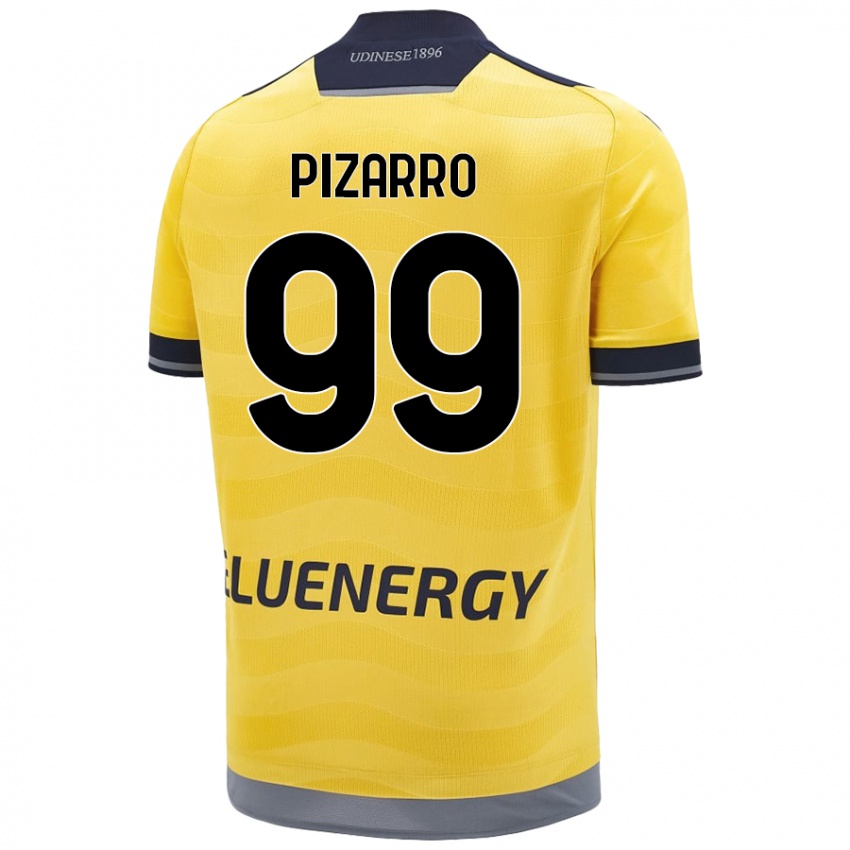 Børn Damián Pizarro #99 Gylden Udebane Spillertrøjer 2024/25 Trøje T-Shirt