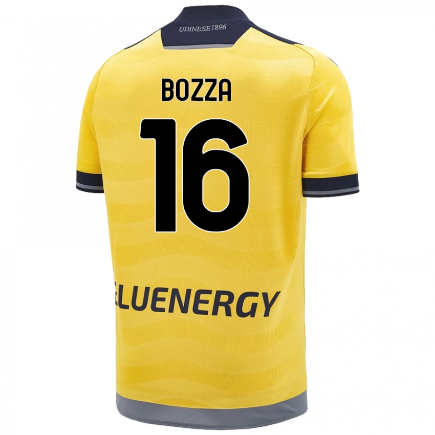 Børn Mattia Bozza #16 Gylden Udebane Spillertrøjer 2024/25 Trøje T-Shirt