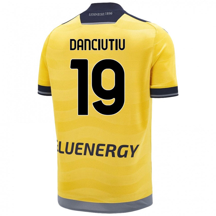 Børn Vlad Danciuțiu #19 Gylden Udebane Spillertrøjer 2024/25 Trøje T-Shirt