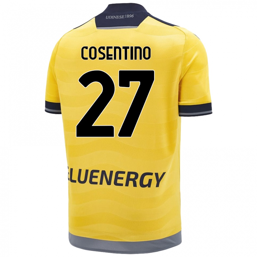 Børn Sergio Cosentino #27 Gylden Udebane Spillertrøjer 2024/25 Trøje T-Shirt