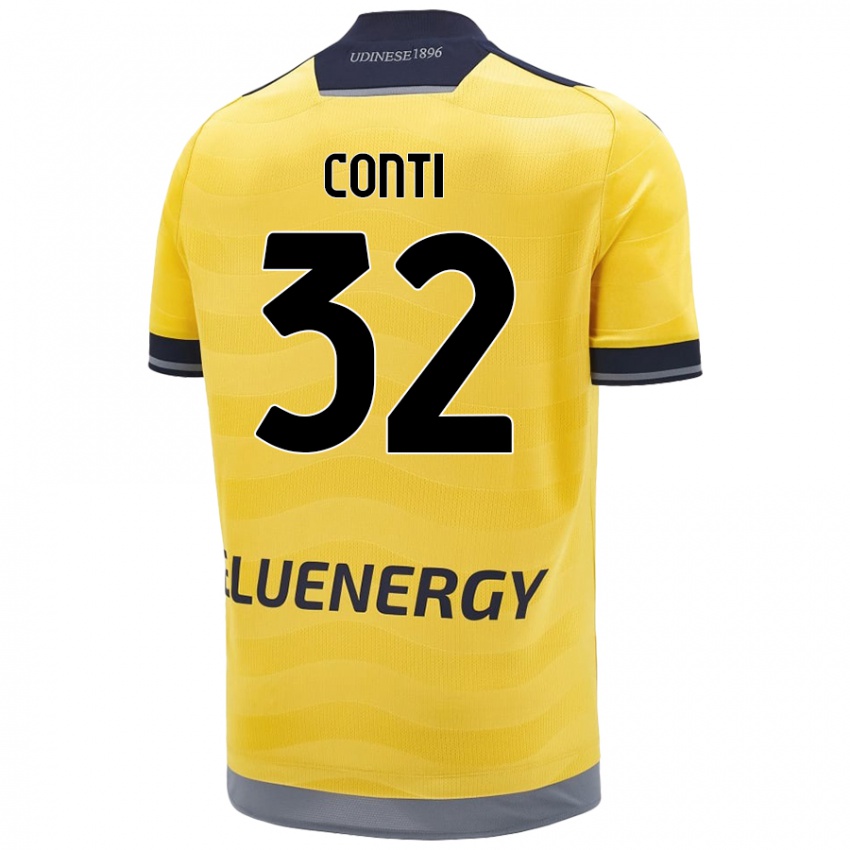 Børn Manuel Conti #32 Gylden Udebane Spillertrøjer 2024/25 Trøje T-Shirt