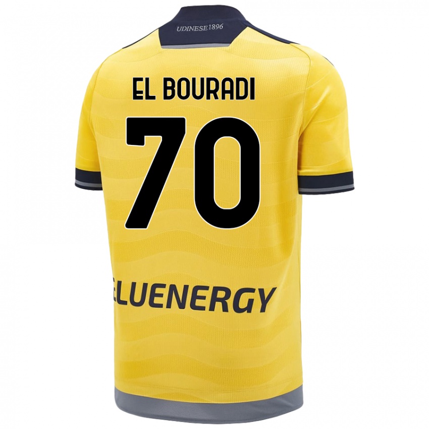 Børn Walid El Bouradi #70 Gylden Udebane Spillertrøjer 2024/25 Trøje T-Shirt