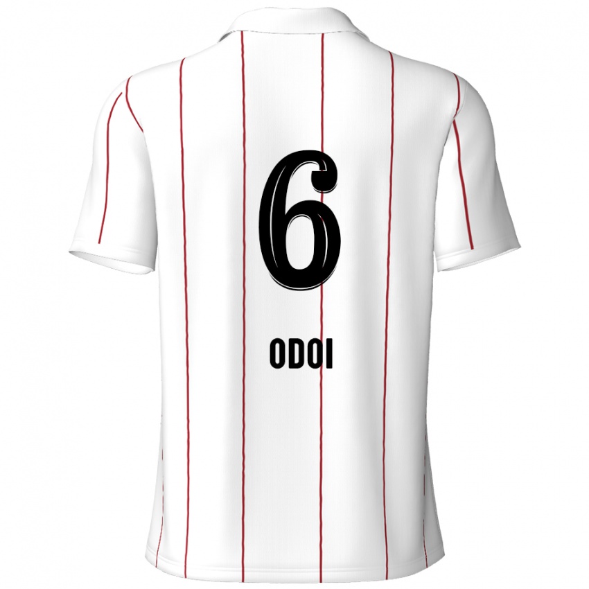 Børn Denis Odoi #6 Hvid Sort Udebane Spillertrøjer 2024/25 Trøje T-Shirt