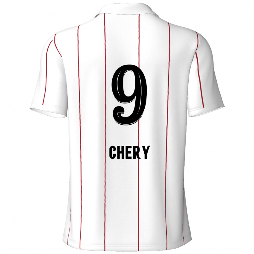 Børn Tjaronn Chery #9 Hvid Sort Udebane Spillertrøjer 2024/25 Trøje T-Shirt