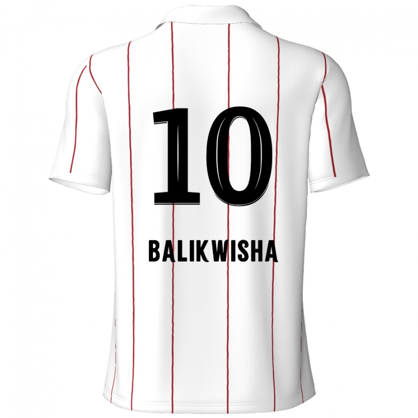 Børn Michel-Ange Balikwisha #10 Hvid Sort Udebane Spillertrøjer 2024/25 Trøje T-Shirt