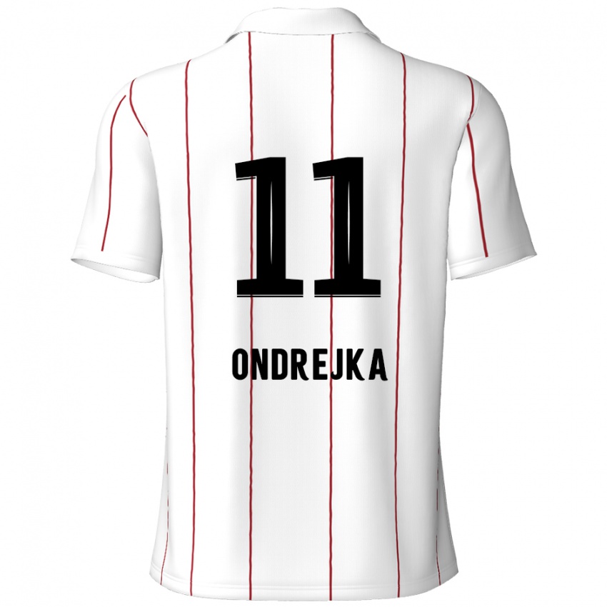 Børn Jacob Ondrejka #11 Hvid Sort Udebane Spillertrøjer 2024/25 Trøje T-Shirt