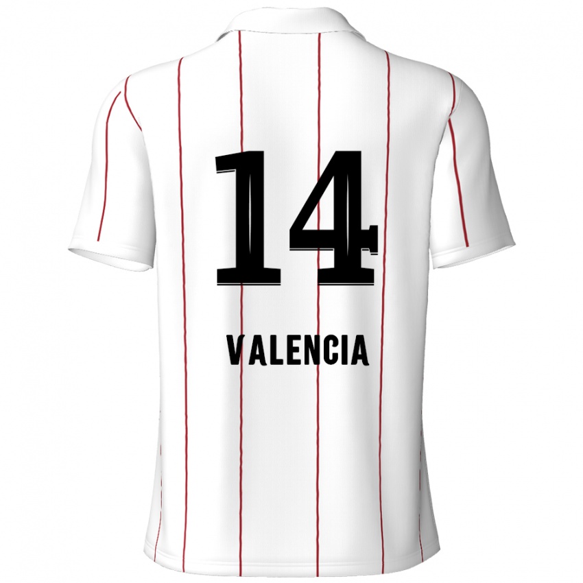 Børn Anthony Valencia #14 Hvid Sort Udebane Spillertrøjer 2024/25 Trøje T-Shirt