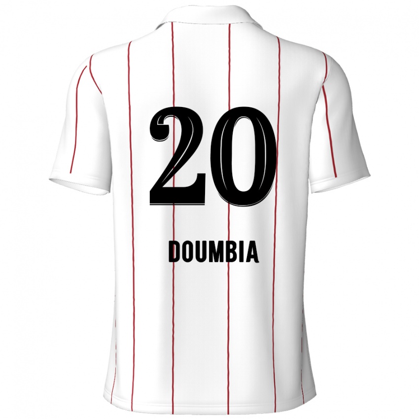 Børn Mahamadou Doumbia #20 Hvid Sort Udebane Spillertrøjer 2024/25 Trøje T-Shirt