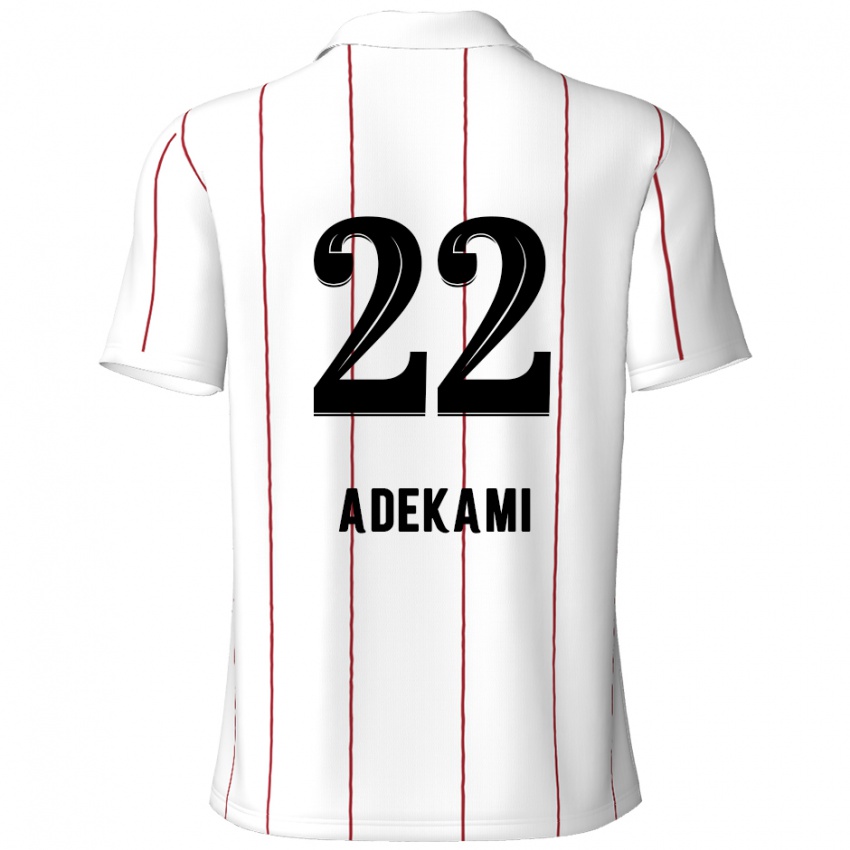 Børn Farouck Adekami #22 Hvid Sort Udebane Spillertrøjer 2024/25 Trøje T-Shirt