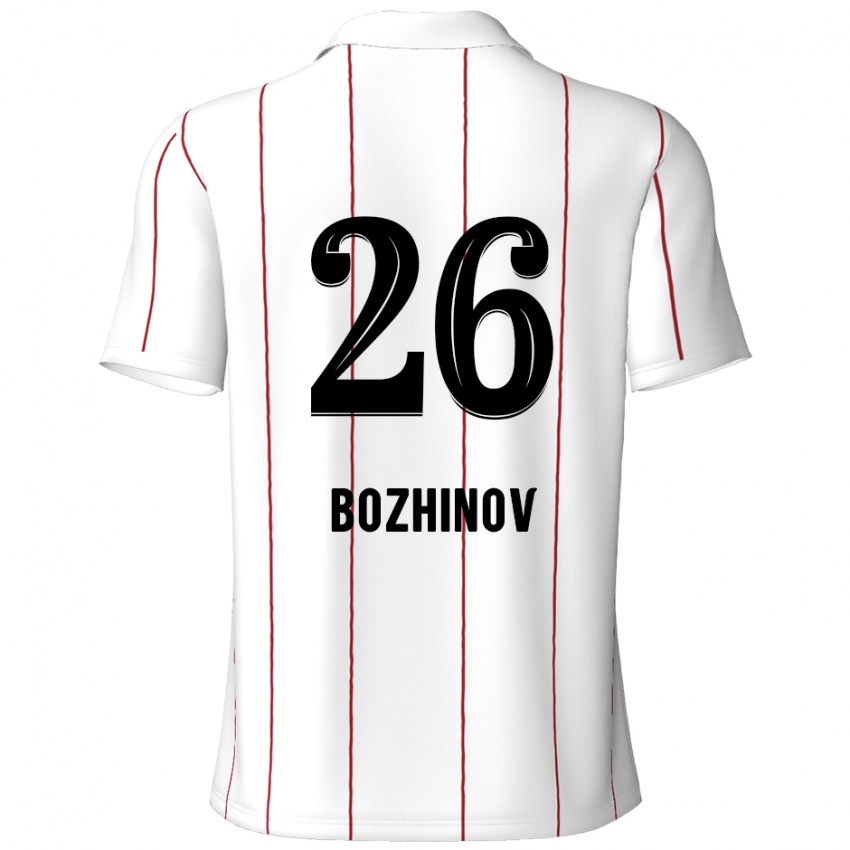 Børn Rosen Bozhinov #26 Hvid Sort Udebane Spillertrøjer 2024/25 Trøje T-Shirt