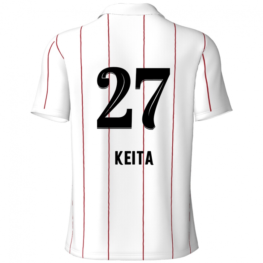 Børn Mandela Keita #27 Hvid Sort Udebane Spillertrøjer 2024/25 Trøje T-Shirt