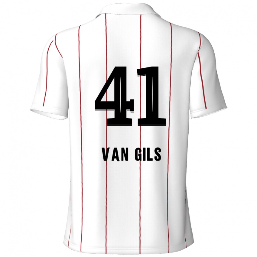 Børn Mathis Van Gils #41 Hvid Sort Udebane Spillertrøjer 2024/25 Trøje T-Shirt