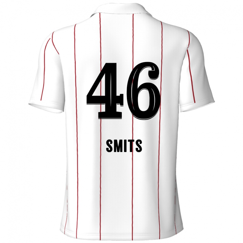 Børn Milan Smits #46 Hvid Sort Udebane Spillertrøjer 2024/25 Trøje T-Shirt