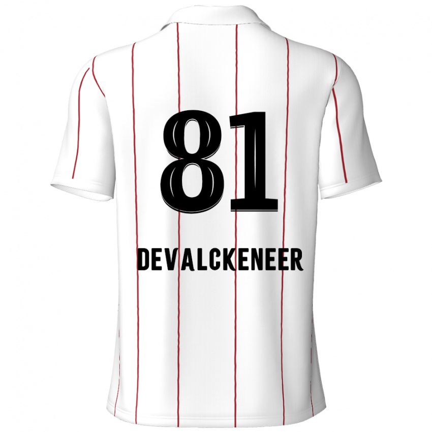 Børn Niels Devalckeneer #81 Hvid Sort Udebane Spillertrøjer 2024/25 Trøje T-Shirt