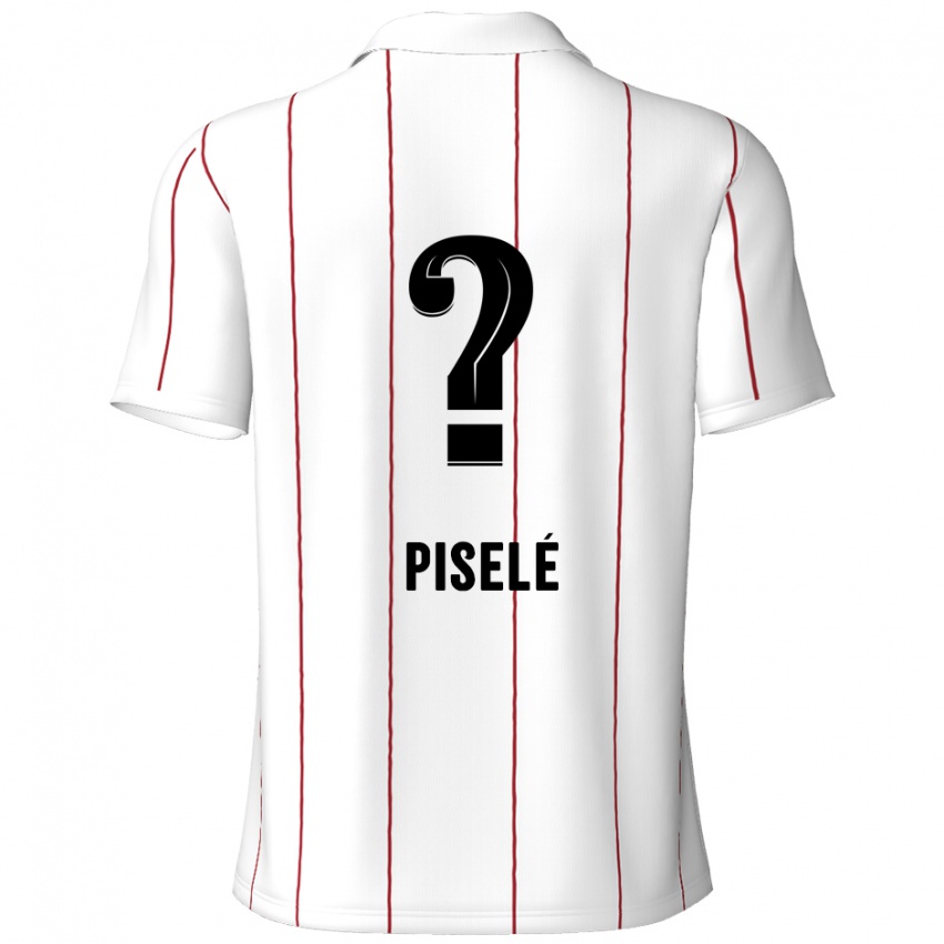 Børn Lowie Piselé #0 Hvid Sort Udebane Spillertrøjer 2024/25 Trøje T-Shirt