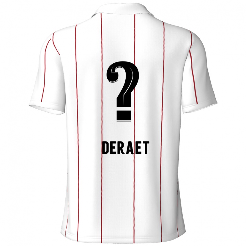 Børn Xavi Deraet #0 Hvid Sort Udebane Spillertrøjer 2024/25 Trøje T-Shirt