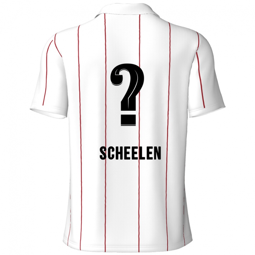 Børn Thijme Scheelen #0 Hvid Sort Udebane Spillertrøjer 2024/25 Trøje T-Shirt