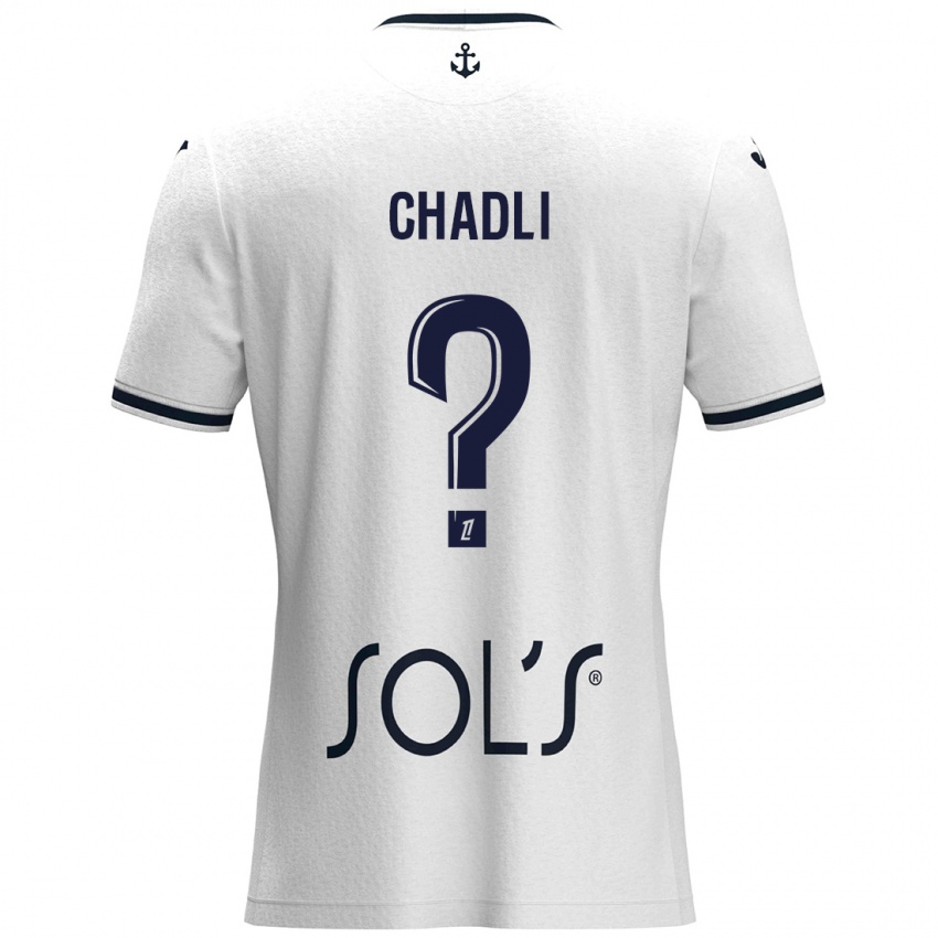 Børn Nassim Chadli #0 Hvid Mørkeblå Udebane Spillertrøjer 2024/25 Trøje T-Shirt