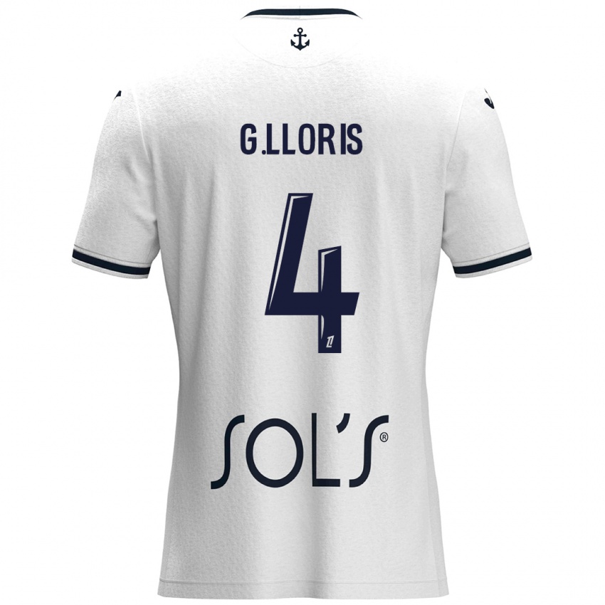 Børn Gautier Lloris #4 Hvid Mørkeblå Udebane Spillertrøjer 2024/25 Trøje T-Shirt