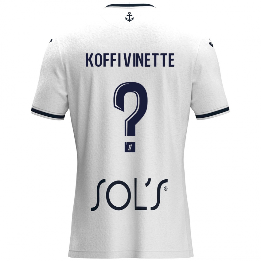 Børn Enzo Koffi Vinette #0 Hvid Mørkeblå Udebane Spillertrøjer 2024/25 Trøje T-Shirt