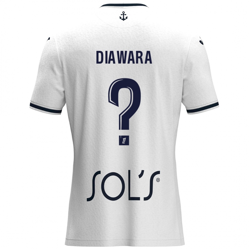 Børn Djimin Diawara #0 Hvid Mørkeblå Udebane Spillertrøjer 2024/25 Trøje T-Shirt