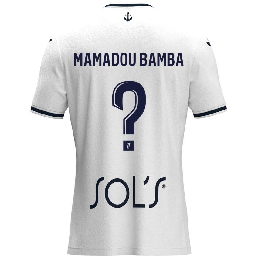 Børn Ben Mamadou Bamba #0 Hvid Mørkeblå Udebane Spillertrøjer 2024/25 Trøje T-Shirt