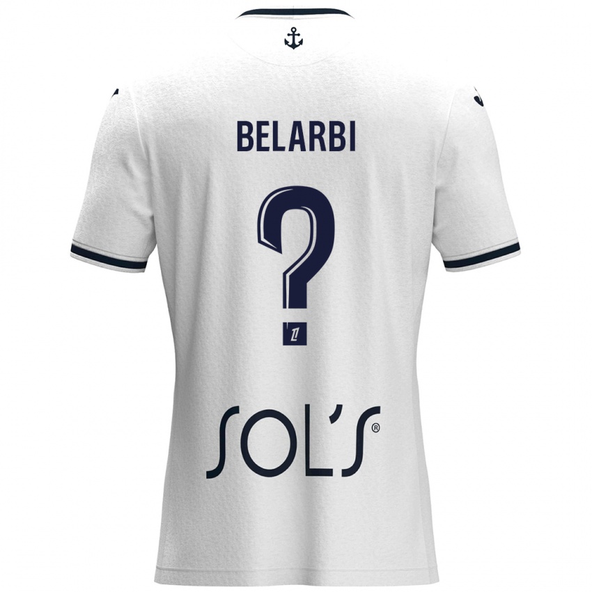 Børn Sohaib Belarbi #0 Hvid Mørkeblå Udebane Spillertrøjer 2024/25 Trøje T-Shirt