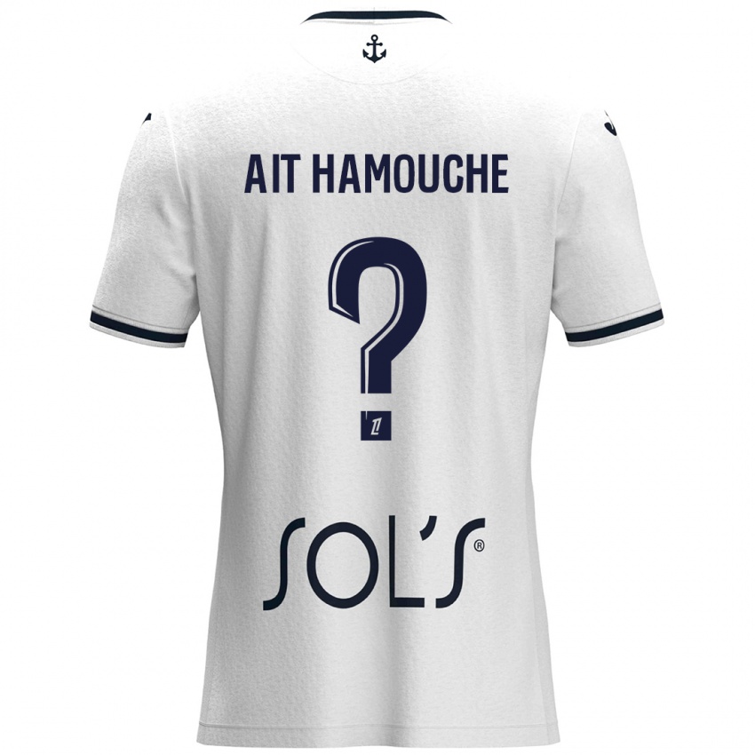 Børn Massyl Ait Hamouche #0 Hvid Mørkeblå Udebane Spillertrøjer 2024/25 Trøje T-Shirt