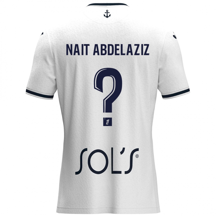 Børn Elias Naït Abdelaziz #0 Hvid Mørkeblå Udebane Spillertrøjer 2024/25 Trøje T-Shirt