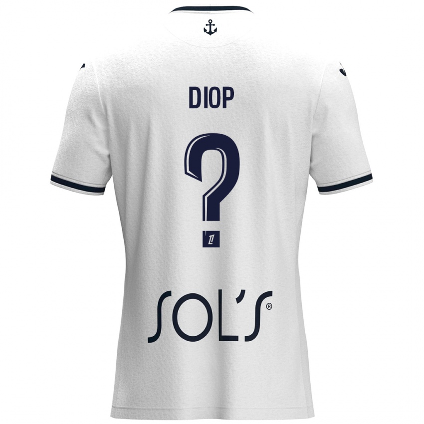 Børn Doro Diop #0 Hvid Mørkeblå Udebane Spillertrøjer 2024/25 Trøje T-Shirt