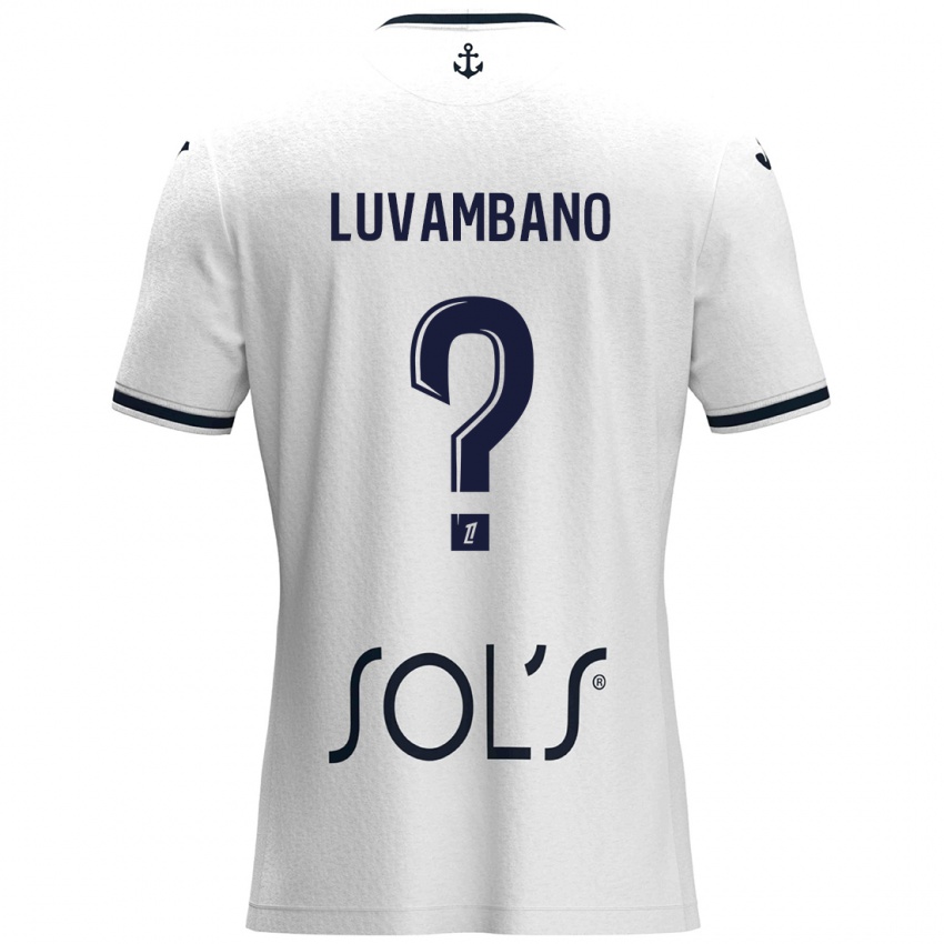 Børn Ethan Luvambano #0 Hvid Mørkeblå Udebane Spillertrøjer 2024/25 Trøje T-Shirt