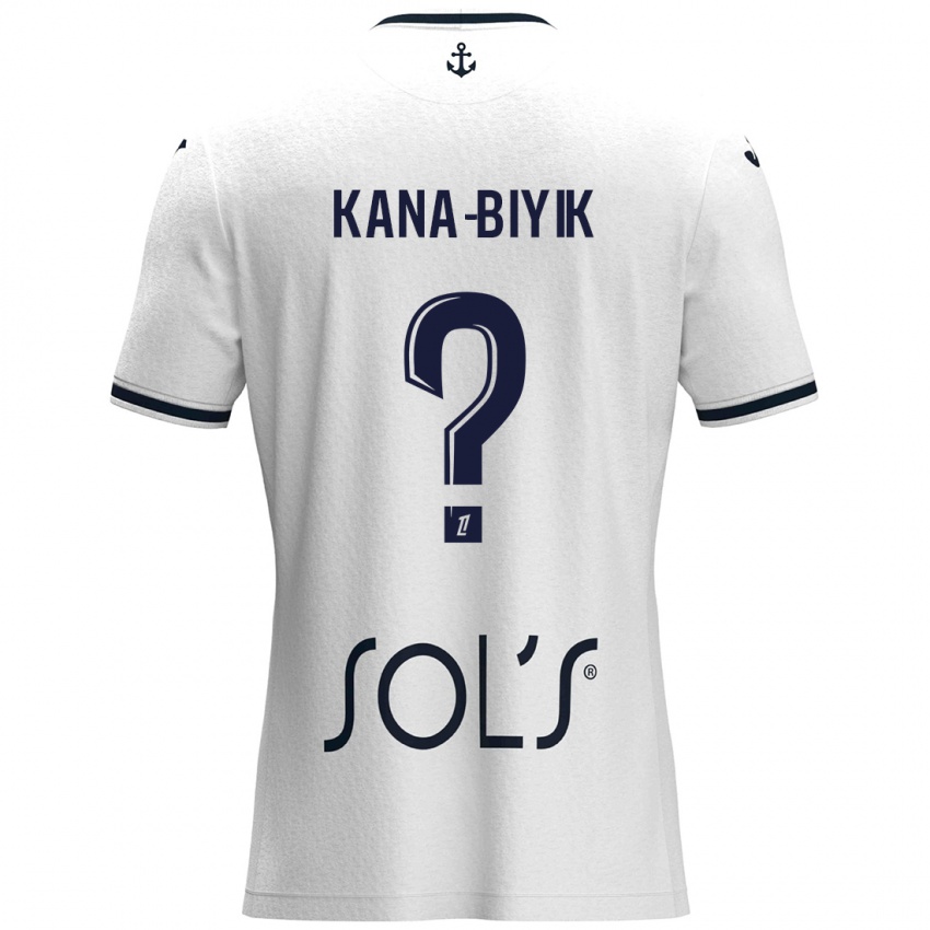 Børn Enzo Kana-Biyik #0 Hvid Mørkeblå Udebane Spillertrøjer 2024/25 Trøje T-Shirt