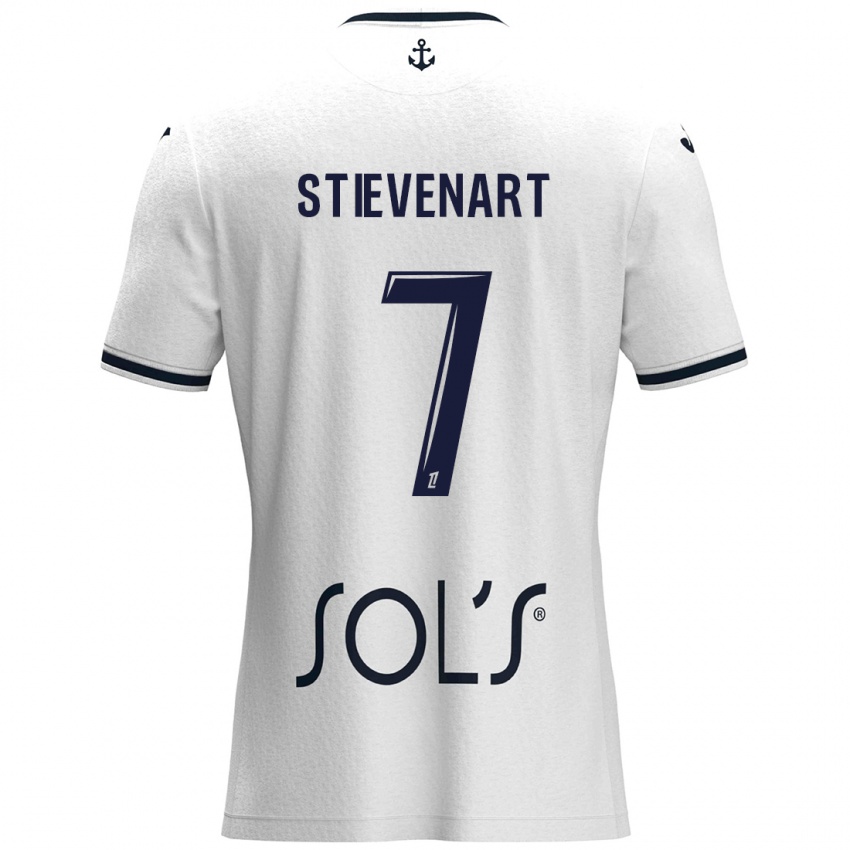 Børn Zoé Stievenart #7 Hvid Mørkeblå Udebane Spillertrøjer 2024/25 Trøje T-Shirt