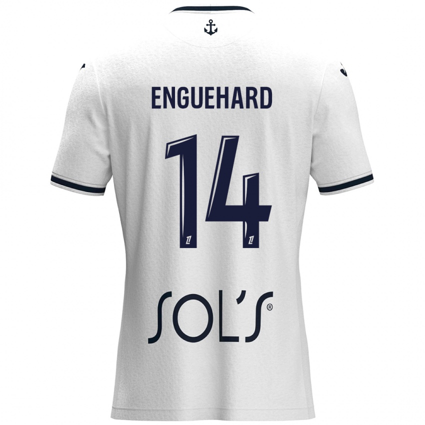 Børn Romane Enguehard #14 Hvid Mørkeblå Udebane Spillertrøjer 2024/25 Trøje T-Shirt