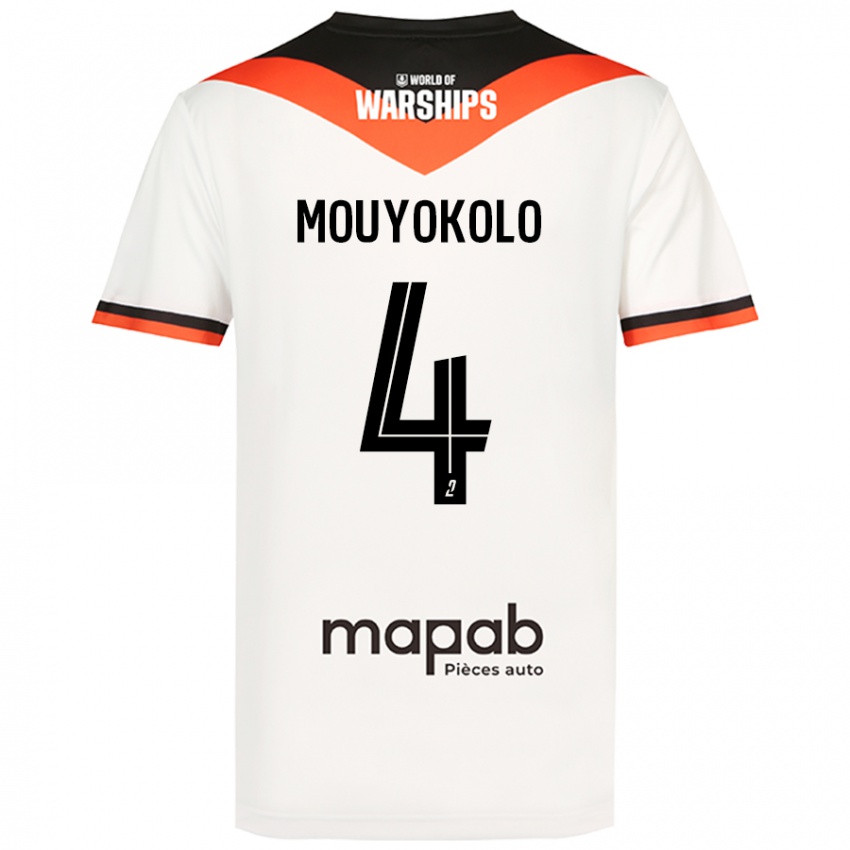 Børn Loris Mouyokolo #4 Hvid Udebane Spillertrøjer 2024/25 Trøje T-Shirt