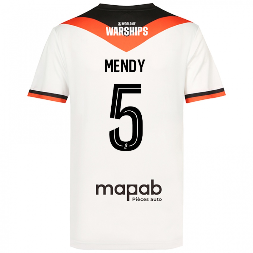 Børn Benjamin Mendy #5 Hvid Udebane Spillertrøjer 2024/25 Trøje T-Shirt