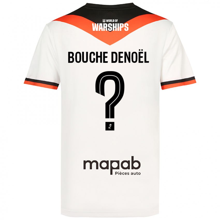 Børn Max Bouche Denoël #0 Hvid Udebane Spillertrøjer 2024/25 Trøje T-Shirt