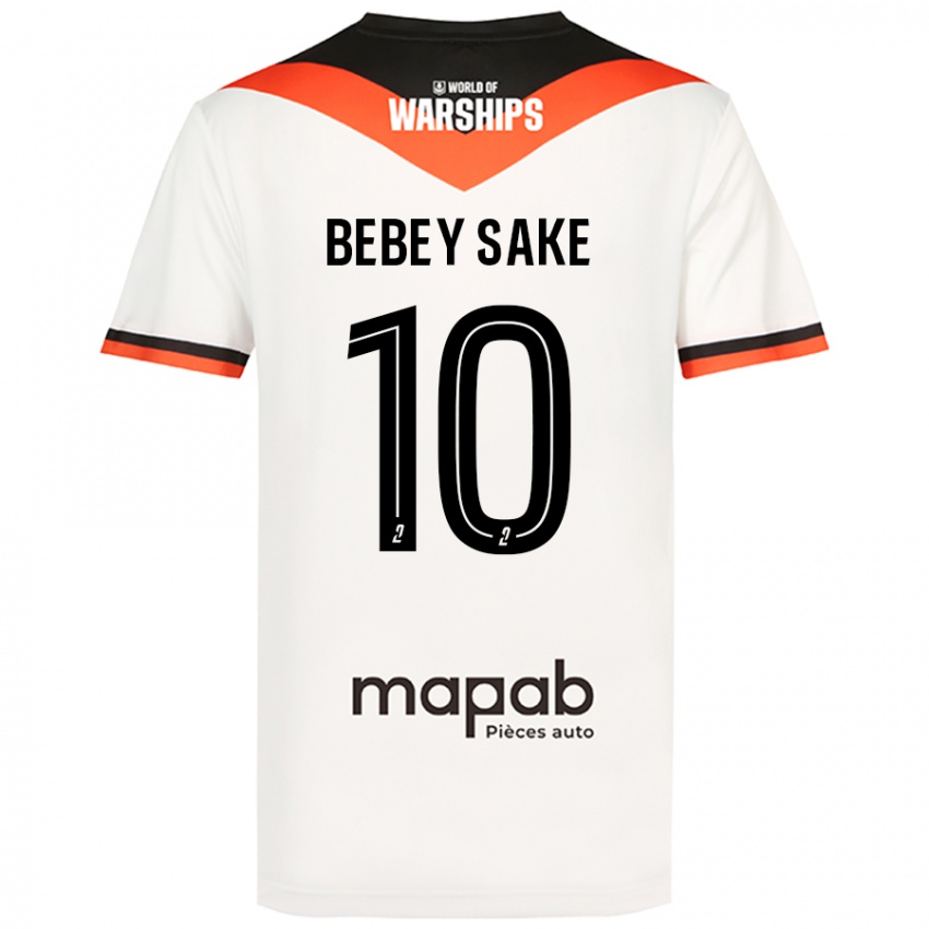 Børn Mattéo Bebey Sake #10 Hvid Udebane Spillertrøjer 2024/25 Trøje T-Shirt