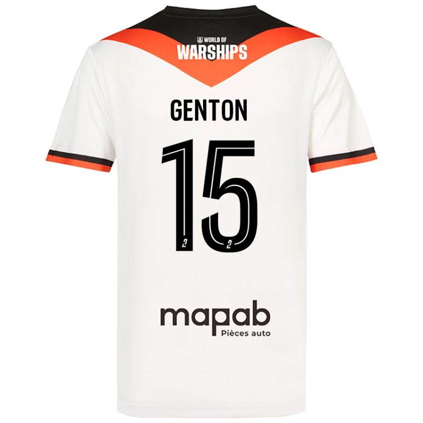 Børn Enzo Genton #15 Hvid Udebane Spillertrøjer 2024/25 Trøje T-Shirt