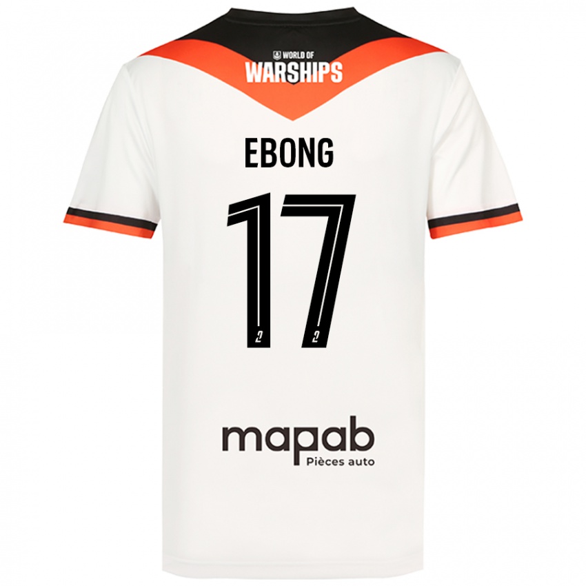 Børn Arthur Ebong #17 Hvid Udebane Spillertrøjer 2024/25 Trøje T-Shirt