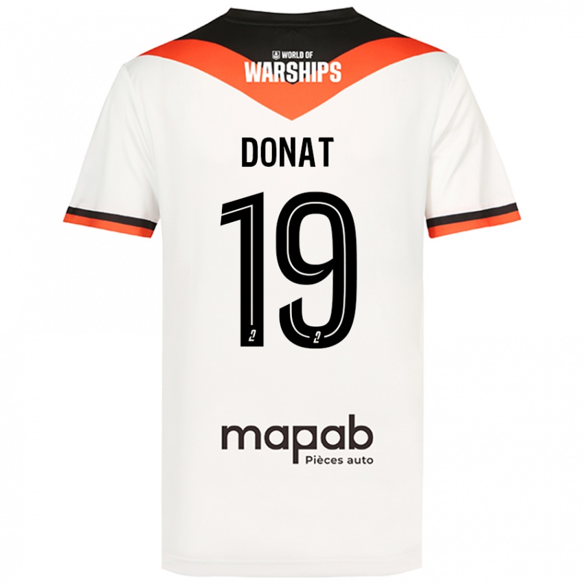 Børn Noa Donat #19 Hvid Udebane Spillertrøjer 2024/25 Trøje T-Shirt