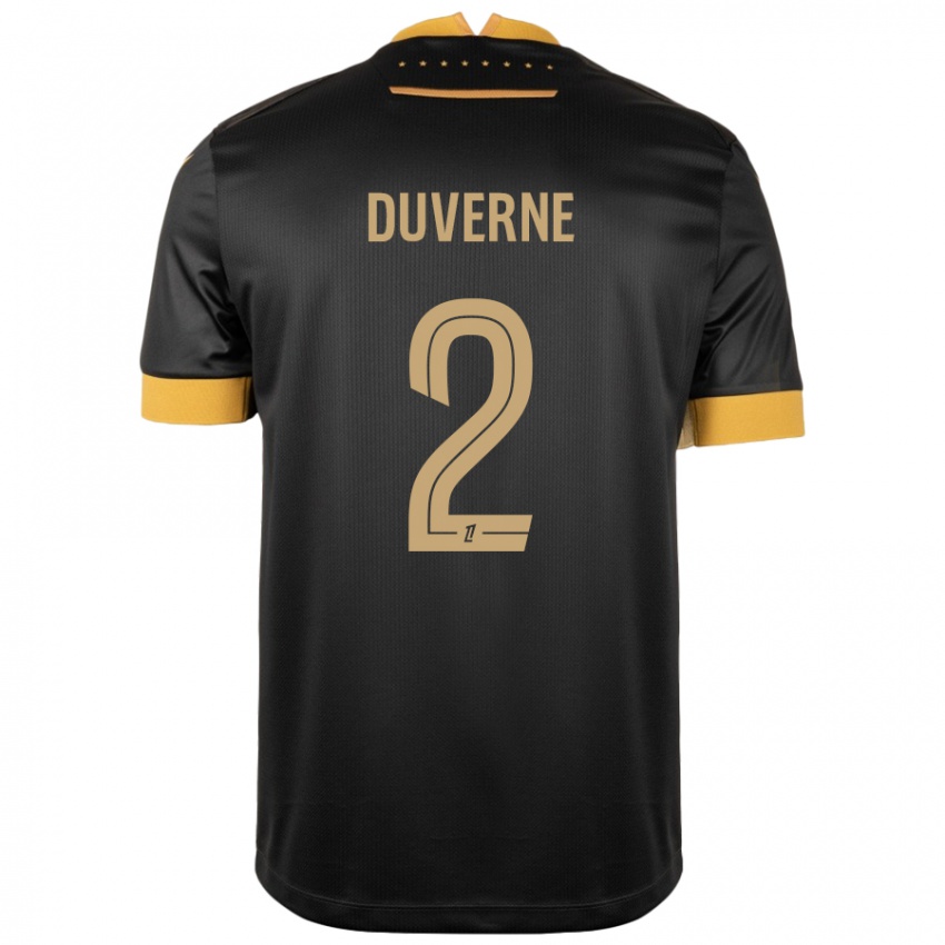 Børn Jean-Kévin Duverne #2 Sort Brun Udebane Spillertrøjer 2024/25 Trøje T-Shirt