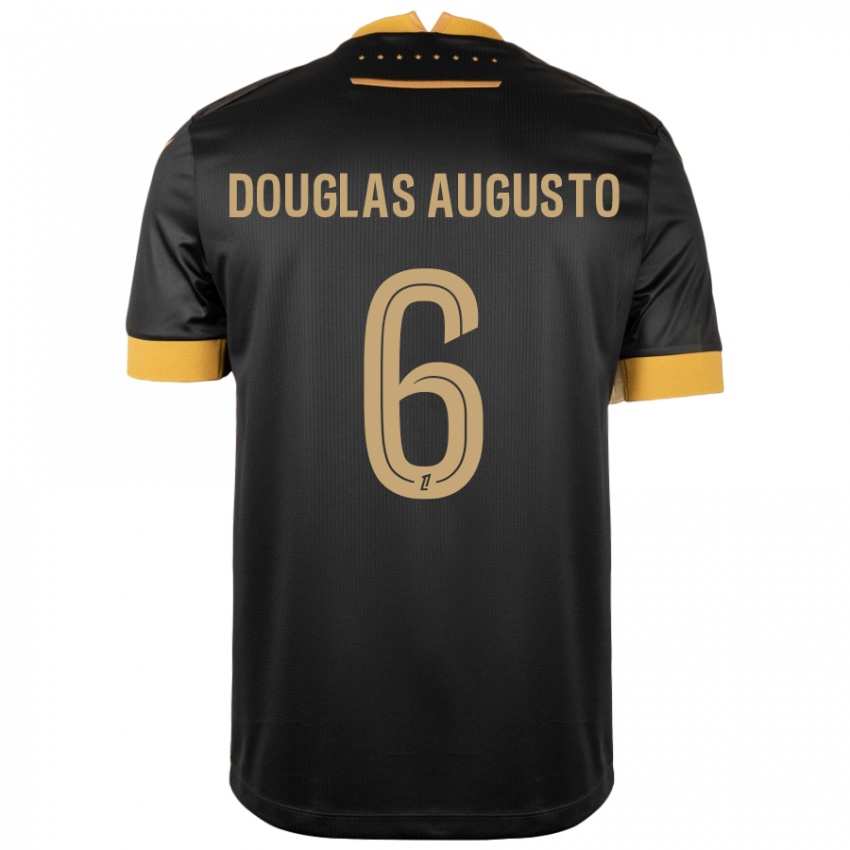 Børn Douglas Augusto #6 Sort Brun Udebane Spillertrøjer 2024/25 Trøje T-Shirt