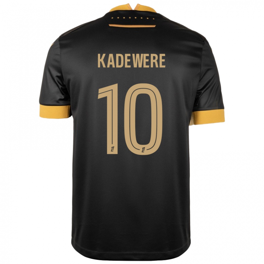 Børn Tino Kadewere #10 Sort Brun Udebane Spillertrøjer 2024/25 Trøje T-Shirt