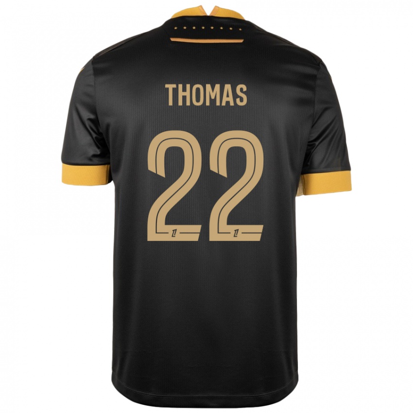 Børn Sorba Thomas #22 Sort Brun Udebane Spillertrøjer 2024/25 Trøje T-Shirt